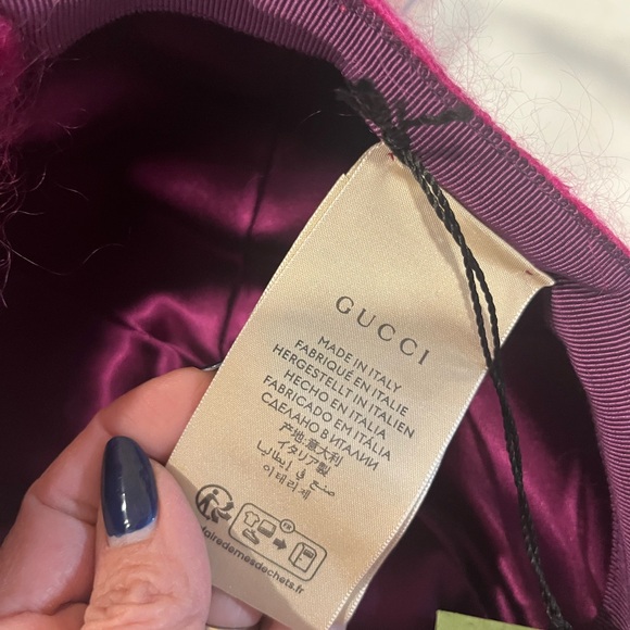 NWT Gucci mohair hot pink cap - Picture 3 of 4